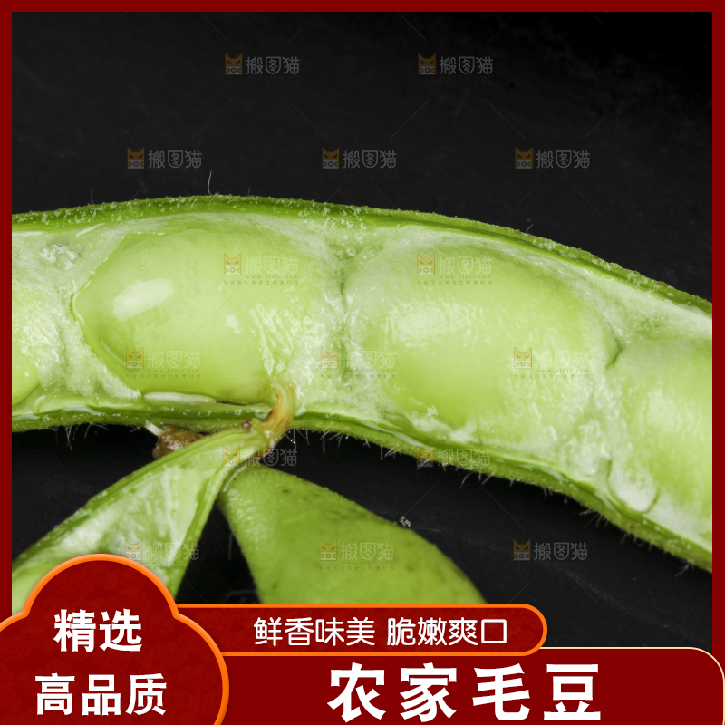 深底上放着新鲜毛豆