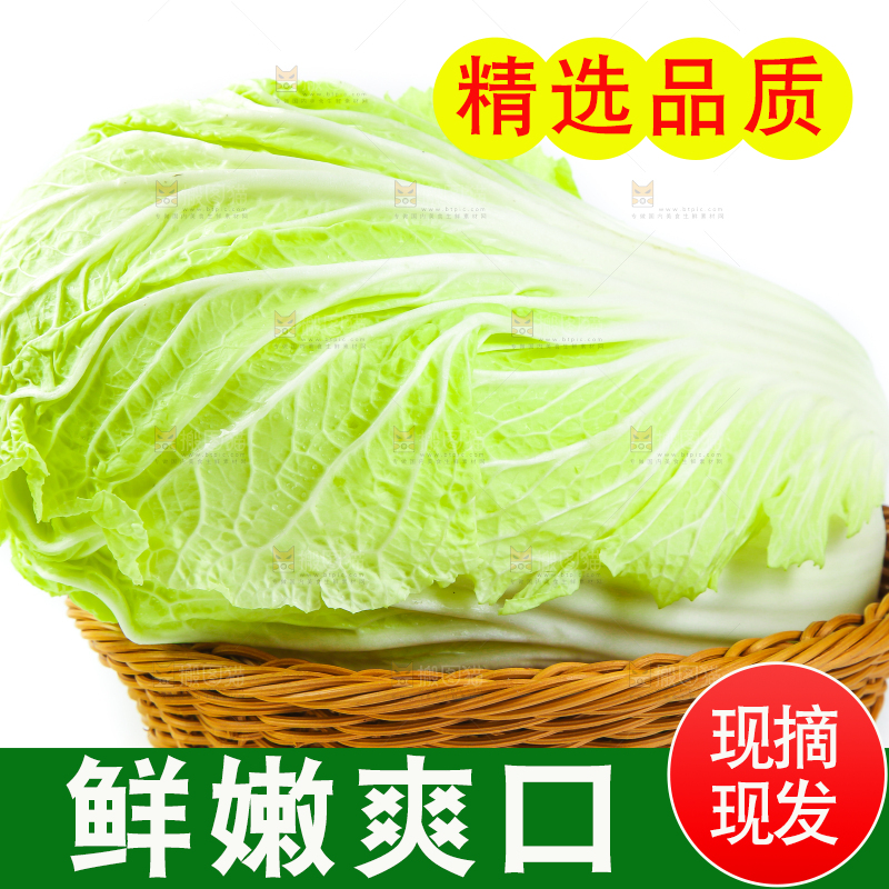 篮子上放着大白菜