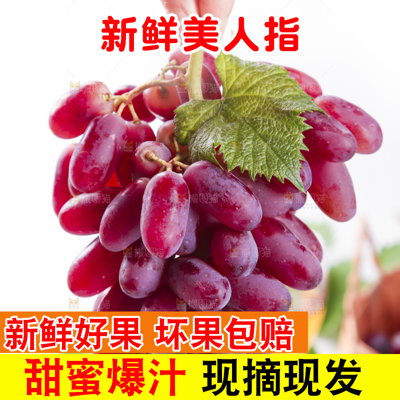 手里提着美人指葡萄