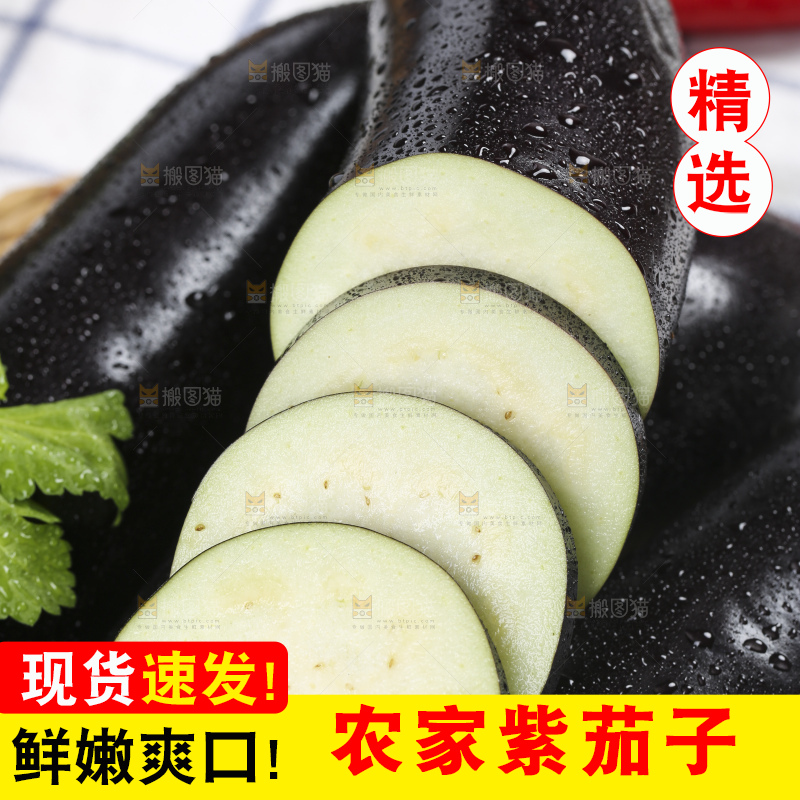 格子底上的新鲜长茄子