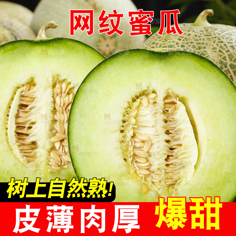深底上放着切开的新鲜的网纹蜜瓜
