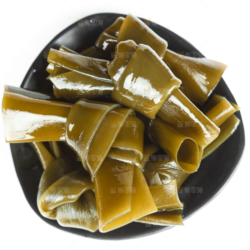 白底上一盘海带结