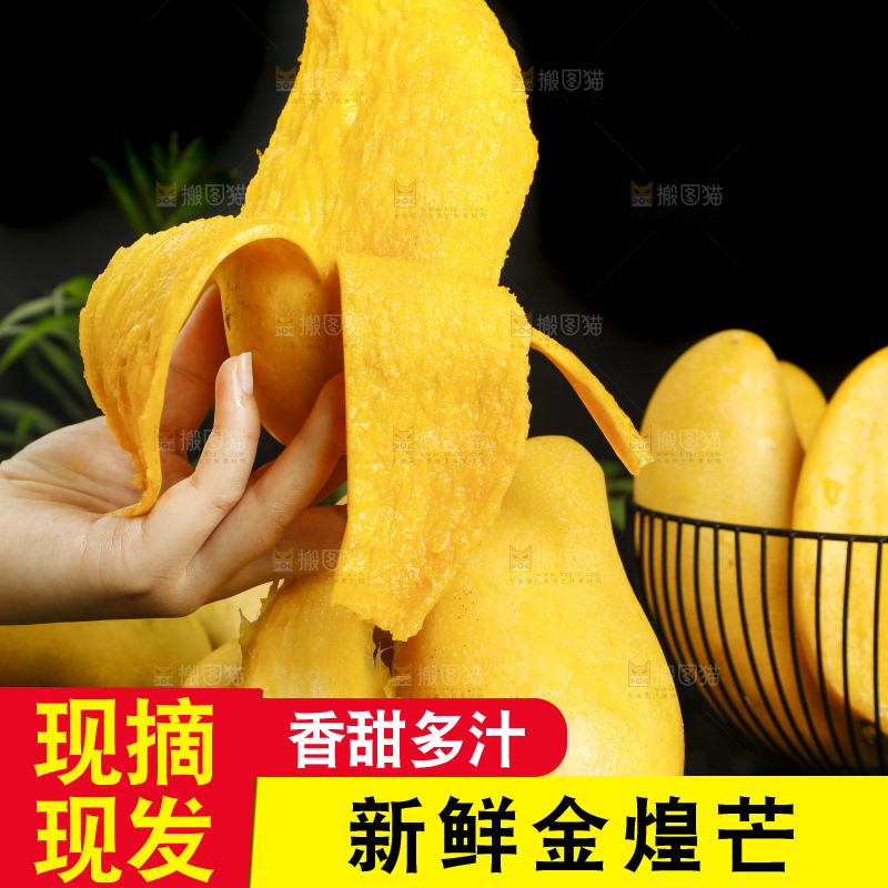 手拿剥皮的海南金煌芒