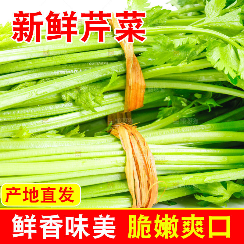 白底上放着芹菜