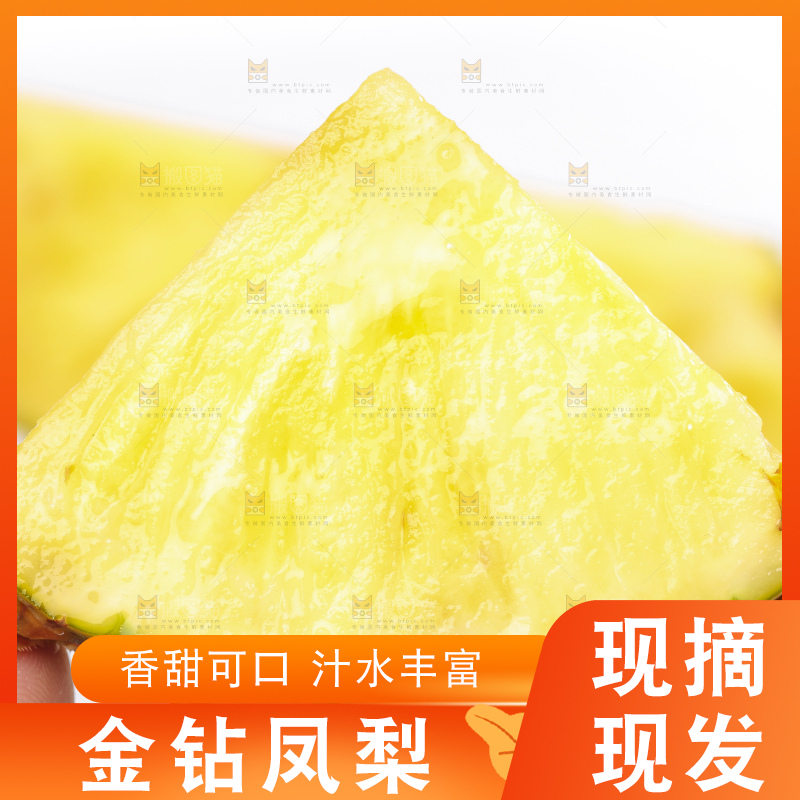 手拿切开的海南金钻凤梨