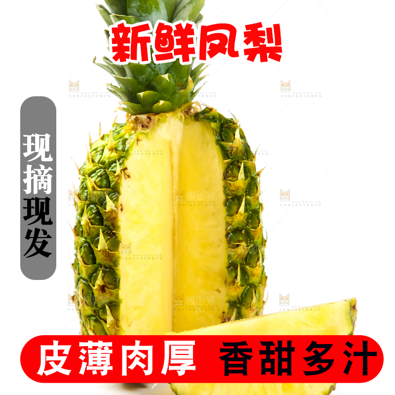 白底上的凤梨