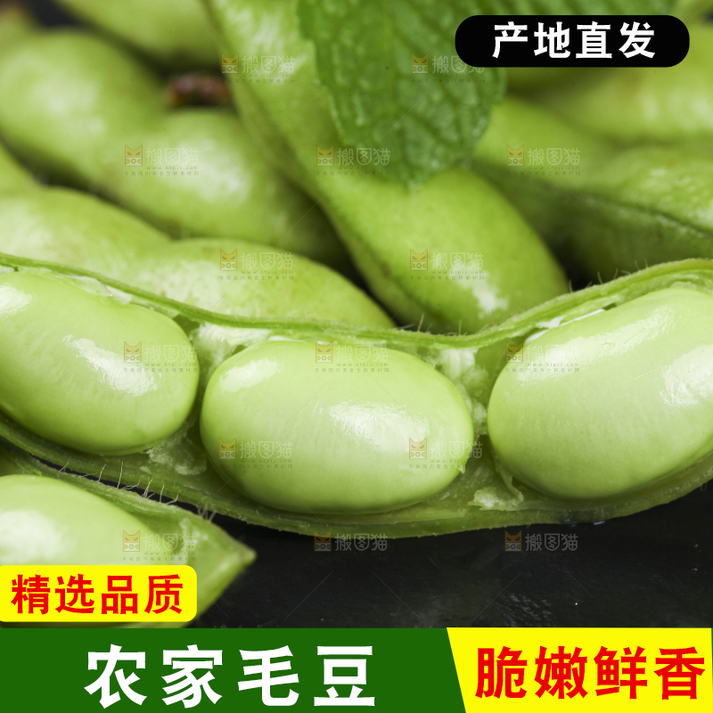 黑底上放着剥皮的嫩毛豆