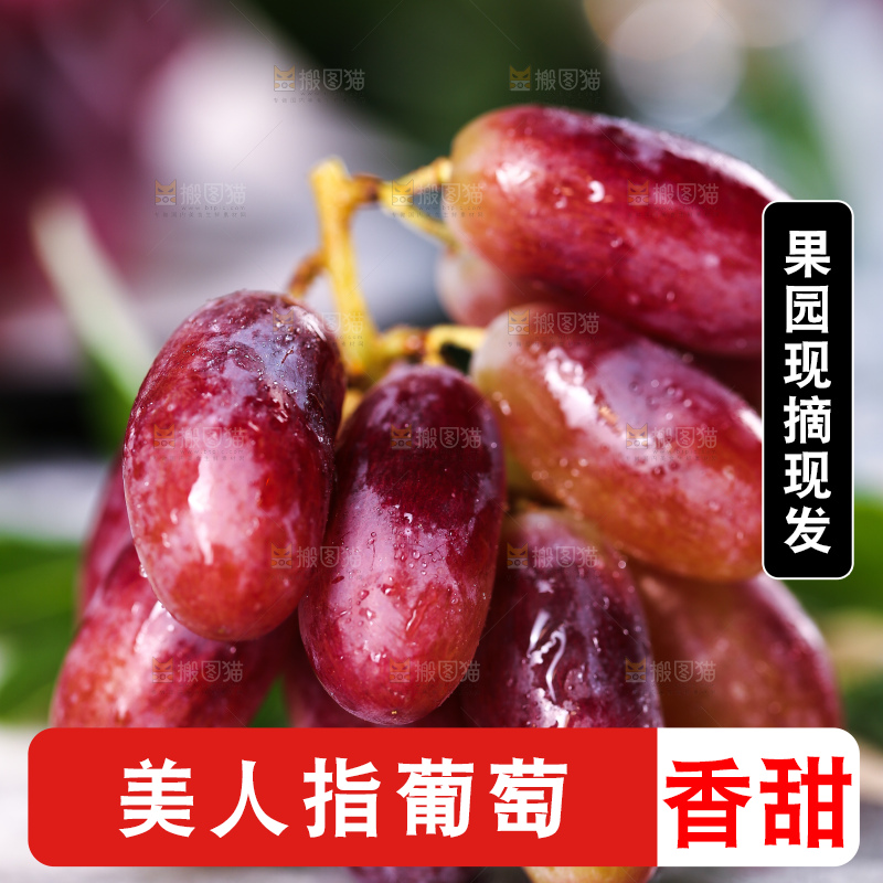 石板上放着的美人指葡萄