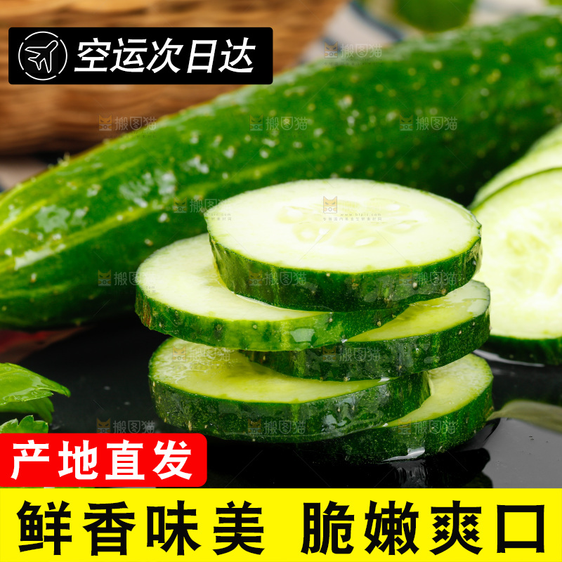 白底上放着黄瓜