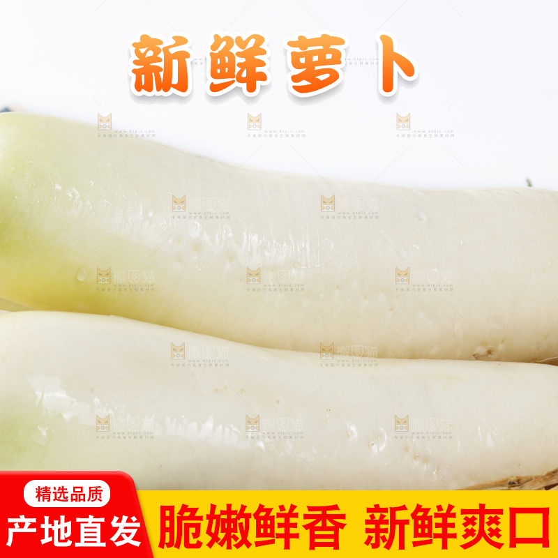 白底上放着萝卜