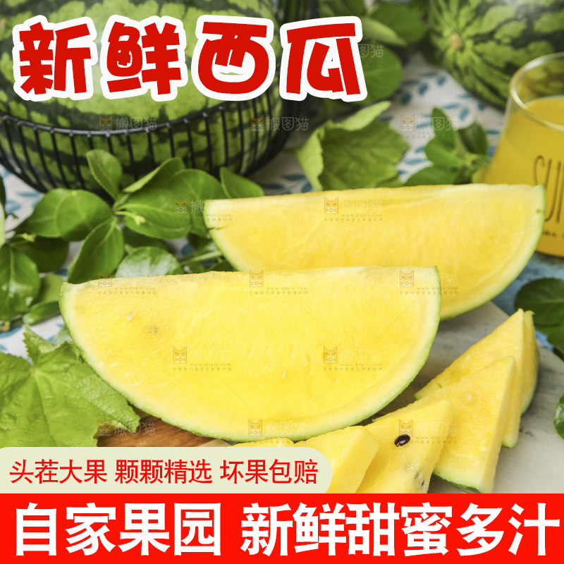 浅底上放着切开的特小凤黄肉西瓜