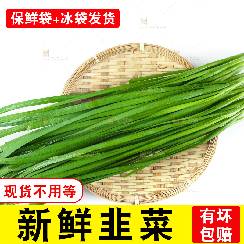 篮子里装着嫩韭菜