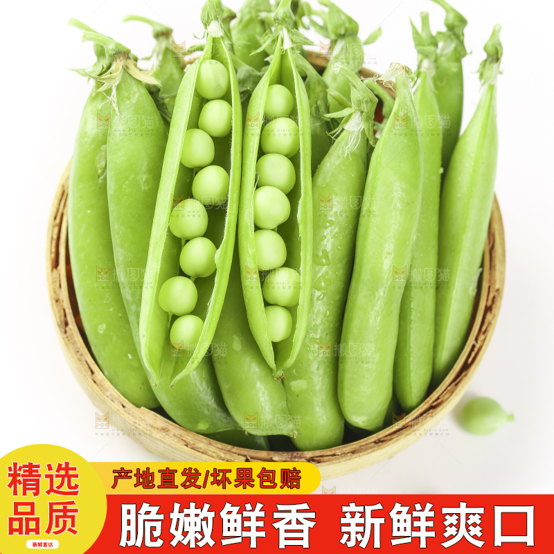 篮子里的新鲜豌豆荚