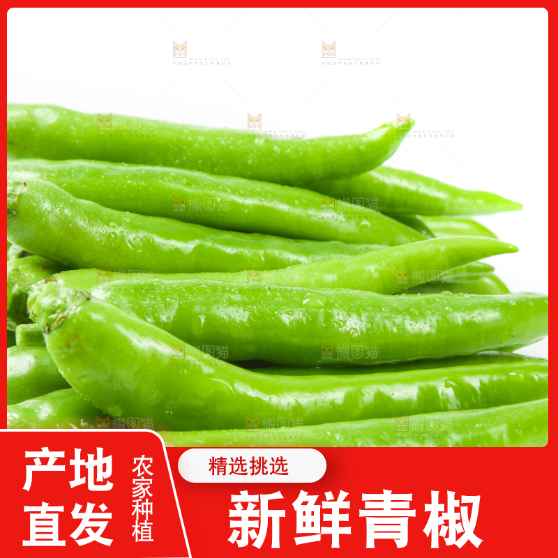 白底上放着杭椒
