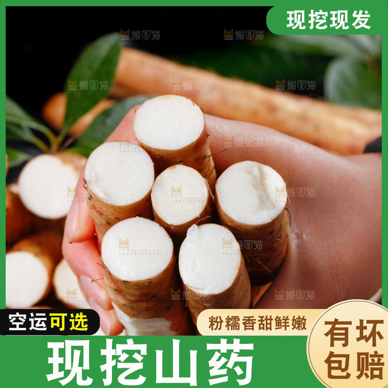 手里拿着新鲜山药