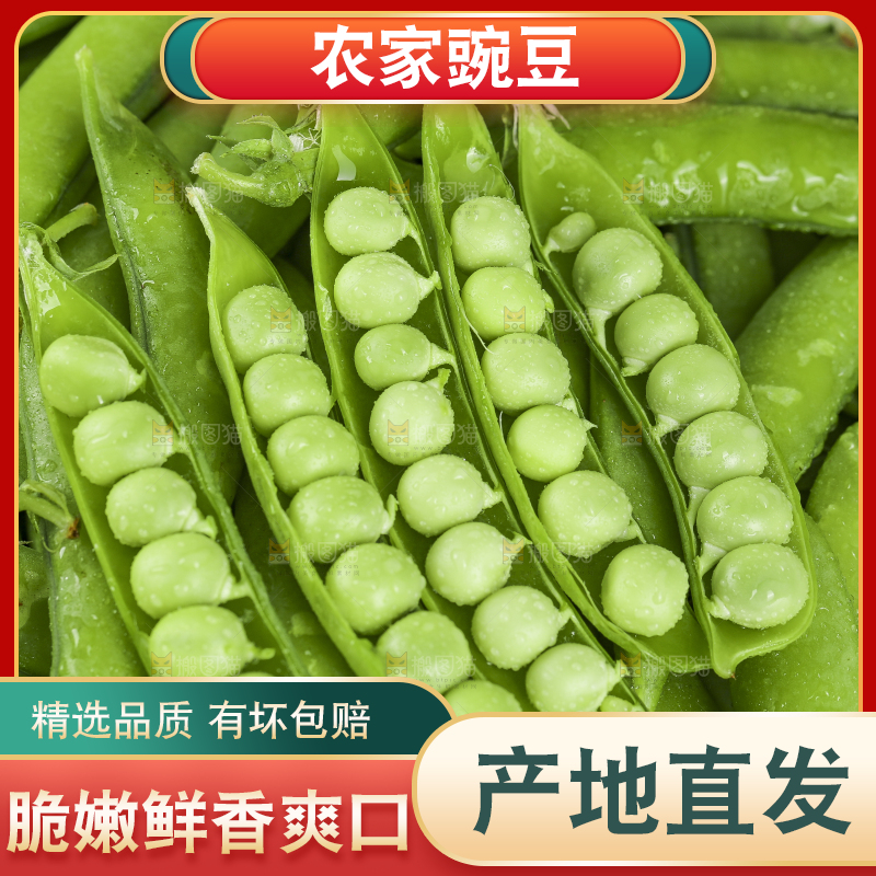 一堆新鲜的豌豆