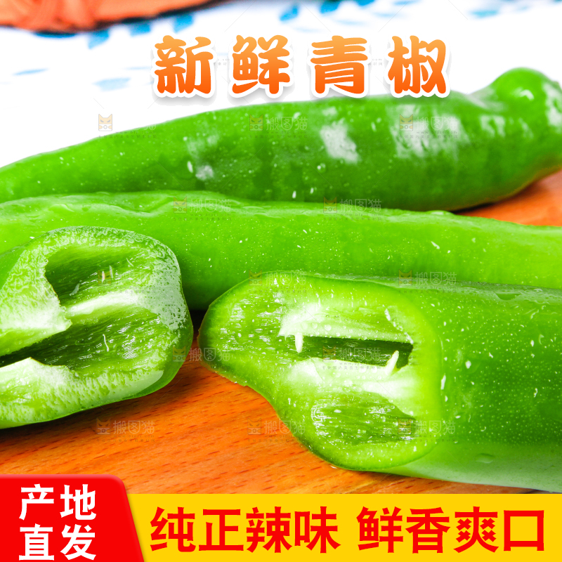 浅底上放着山东新鲜青椒