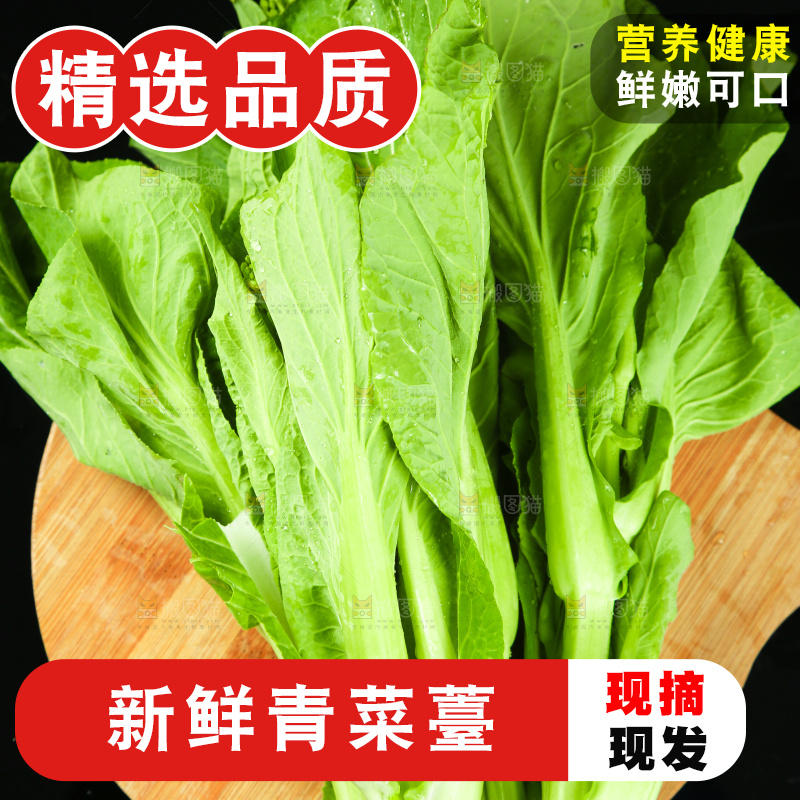 黑底上放着菜薹