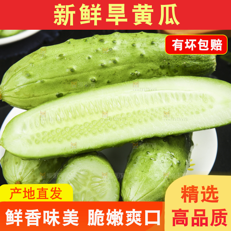 黑石板上放着一盘切开的山东旱黄瓜