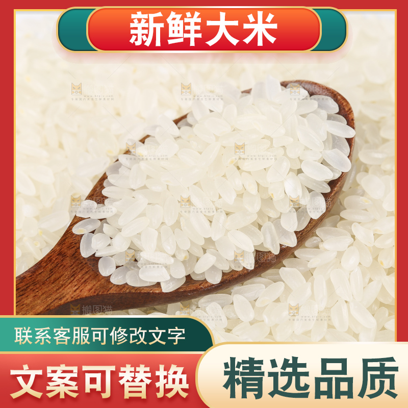 白底上放着五常香米
