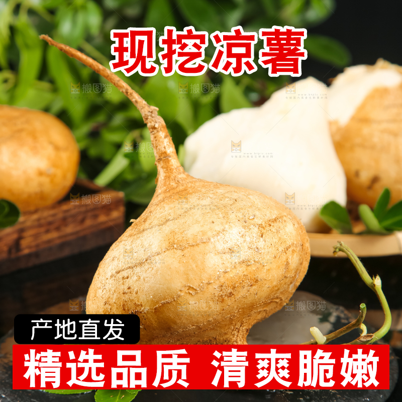 黑石板上的白凉薯