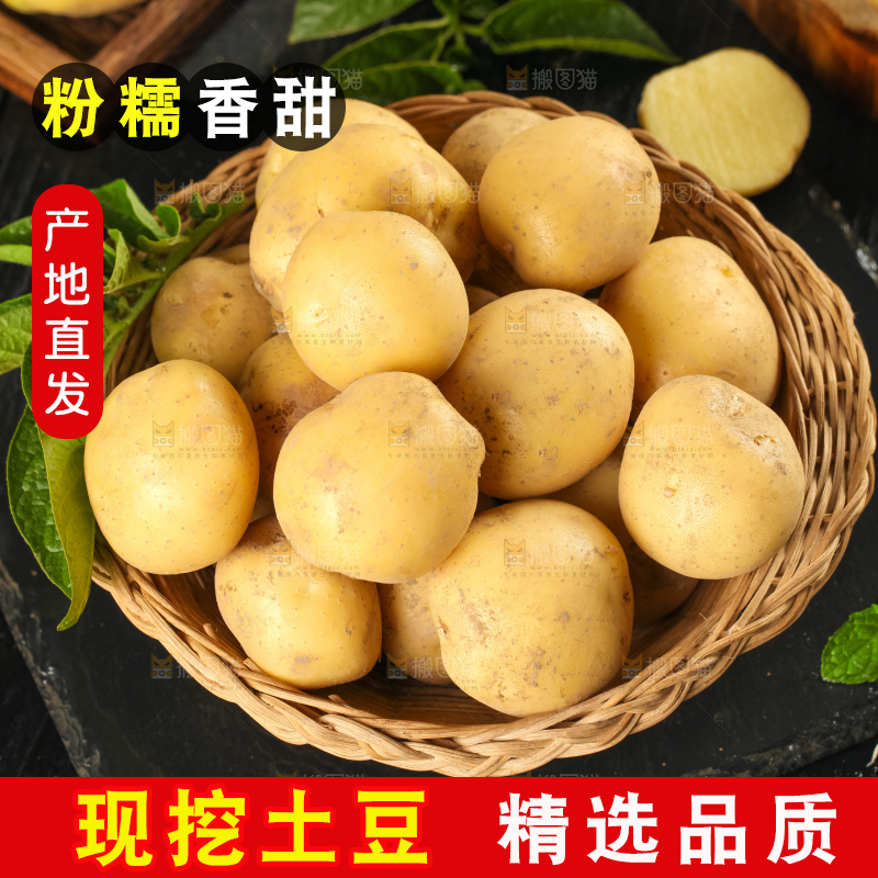 竹篮里装着小土豆