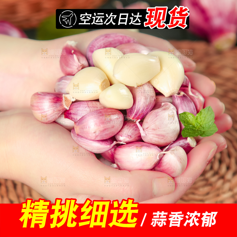 手里拿着紫皮蒜