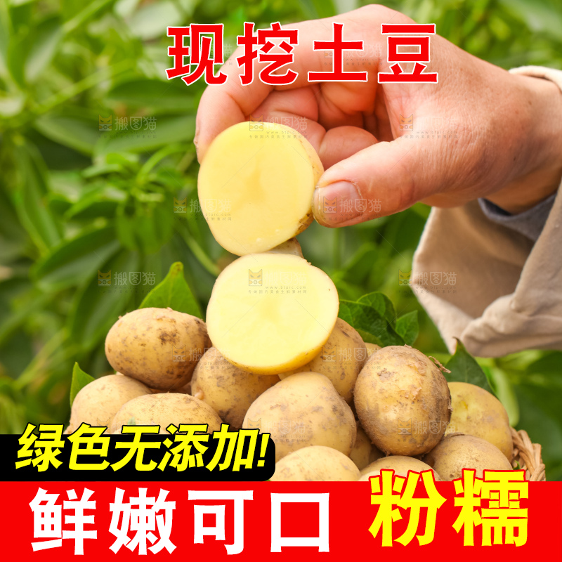 竹篮里放着云南小土豆
