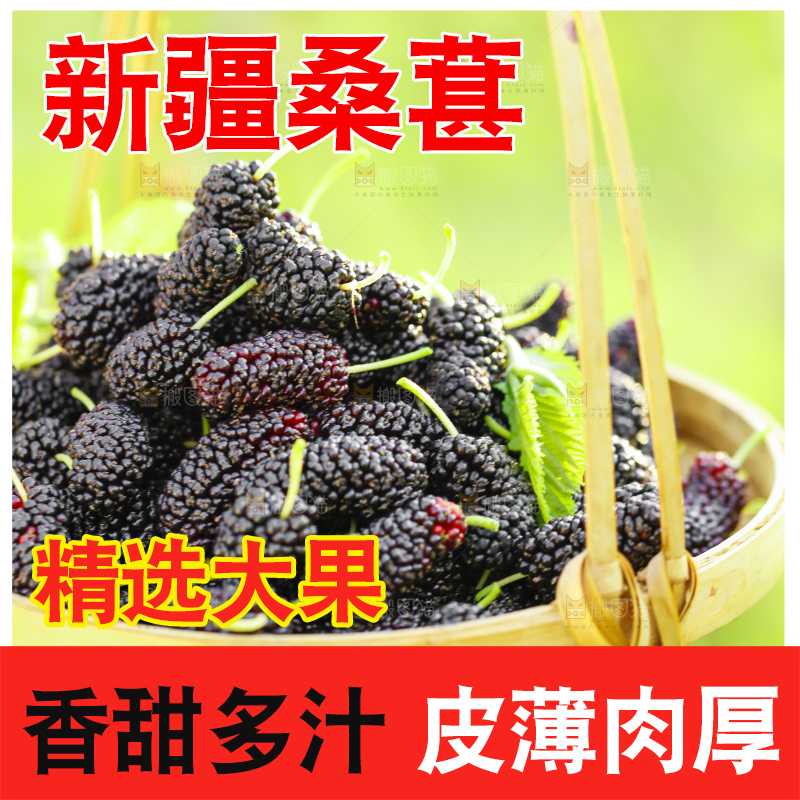 竹篮里装着桑葚