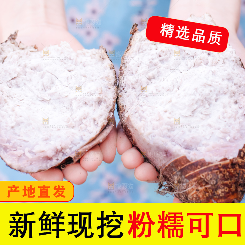 手里拿着紫藤芋头