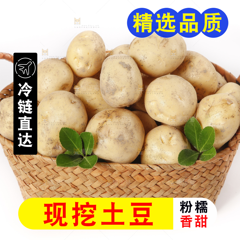 竹篮放着小土豆