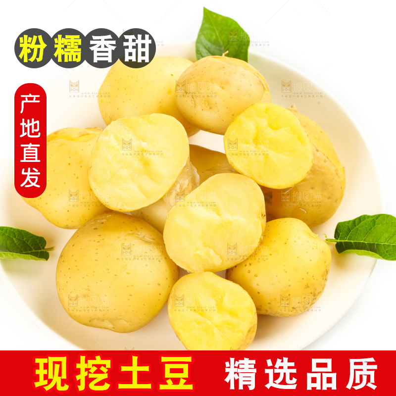 盘子里装着小土豆