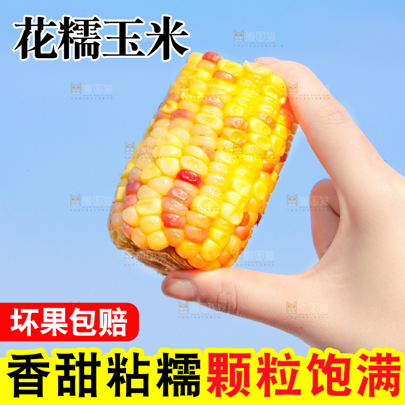 手里拿着花糯玉米