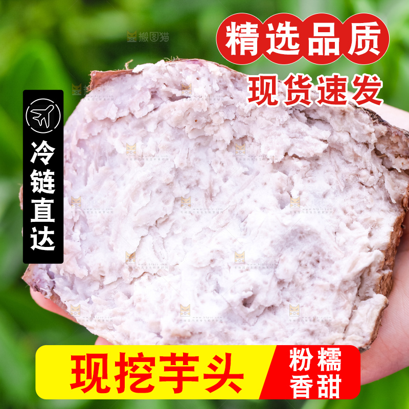 手里拿着紫藤芋头