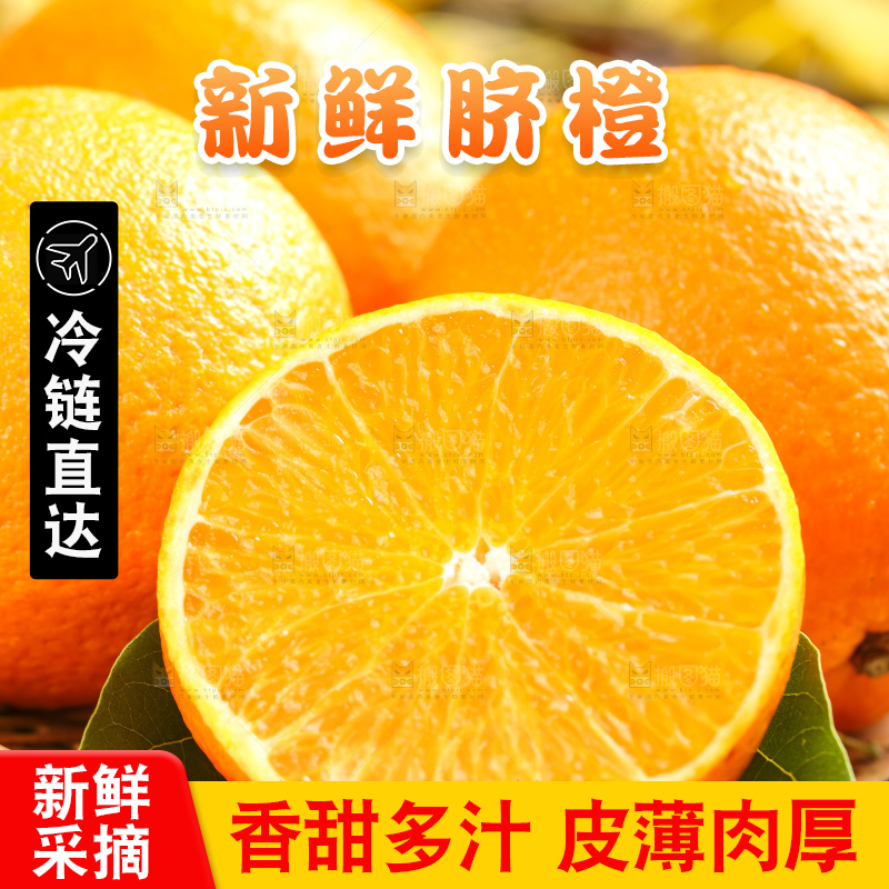 叶子上的新鲜脐橙