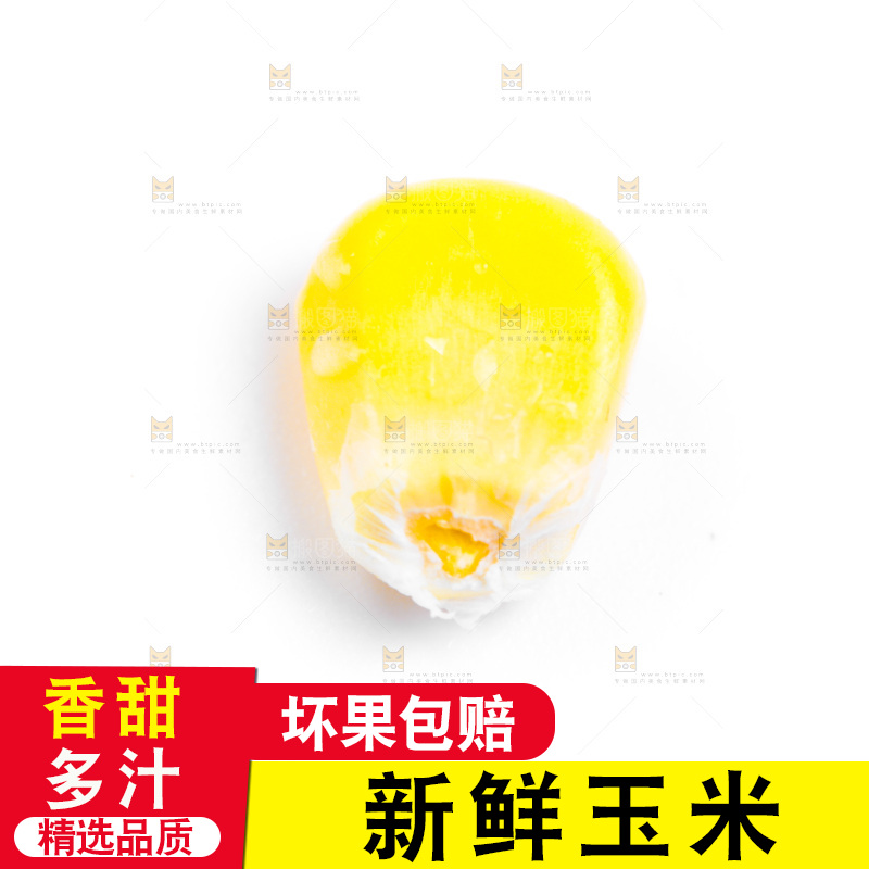 白底上的甜玉米
