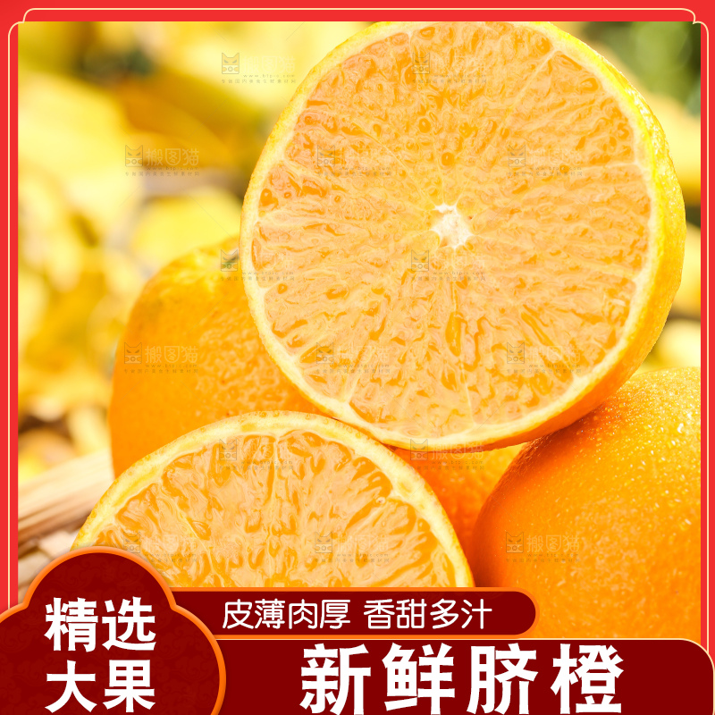 叶子上的新鲜脐橙