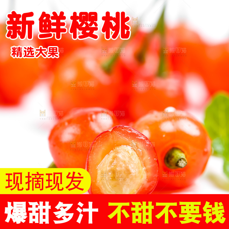 浅底上的新鲜樱桃