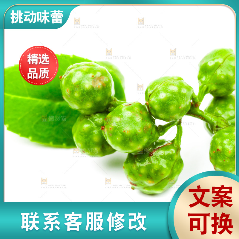 新鲜麻椒放在白底上