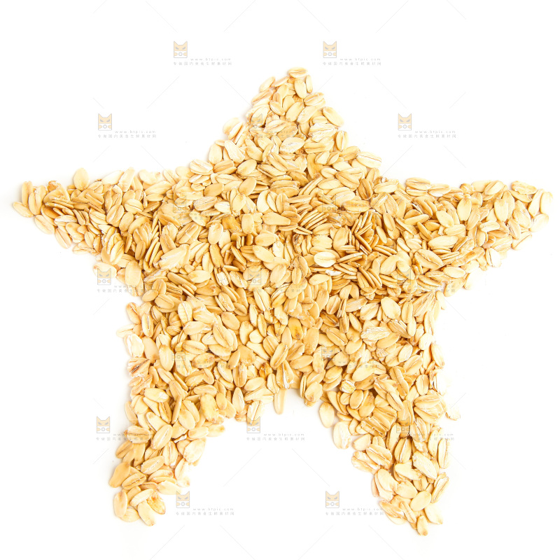 白底上的燕麦片