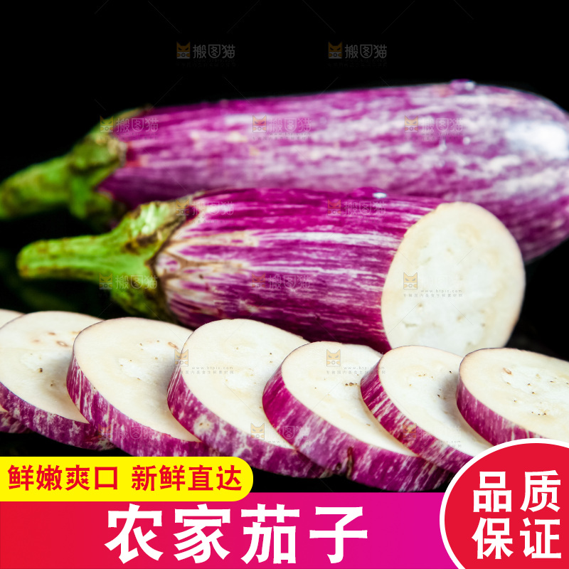 黑底上放着金丝茄子