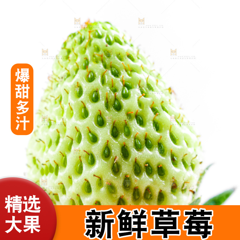 白底上的新鲜草莓