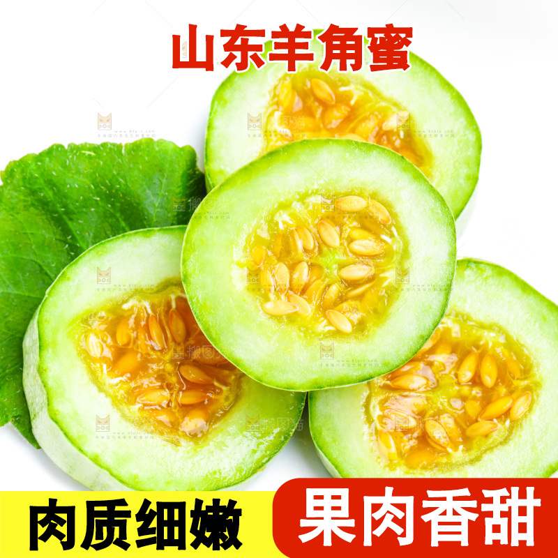 新鲜羊角蜜放在白底上