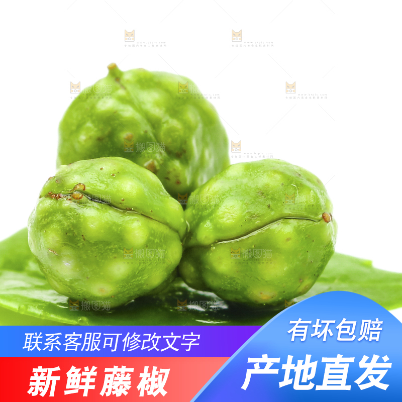 新鲜麻椒放在白底上