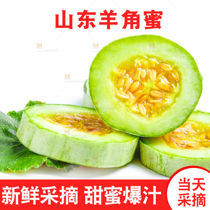 新鲜羊角蜜放在白底上