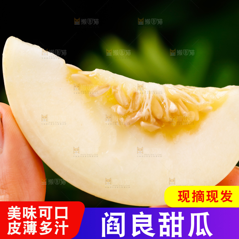 手拿切开的陕西阎良甜瓜