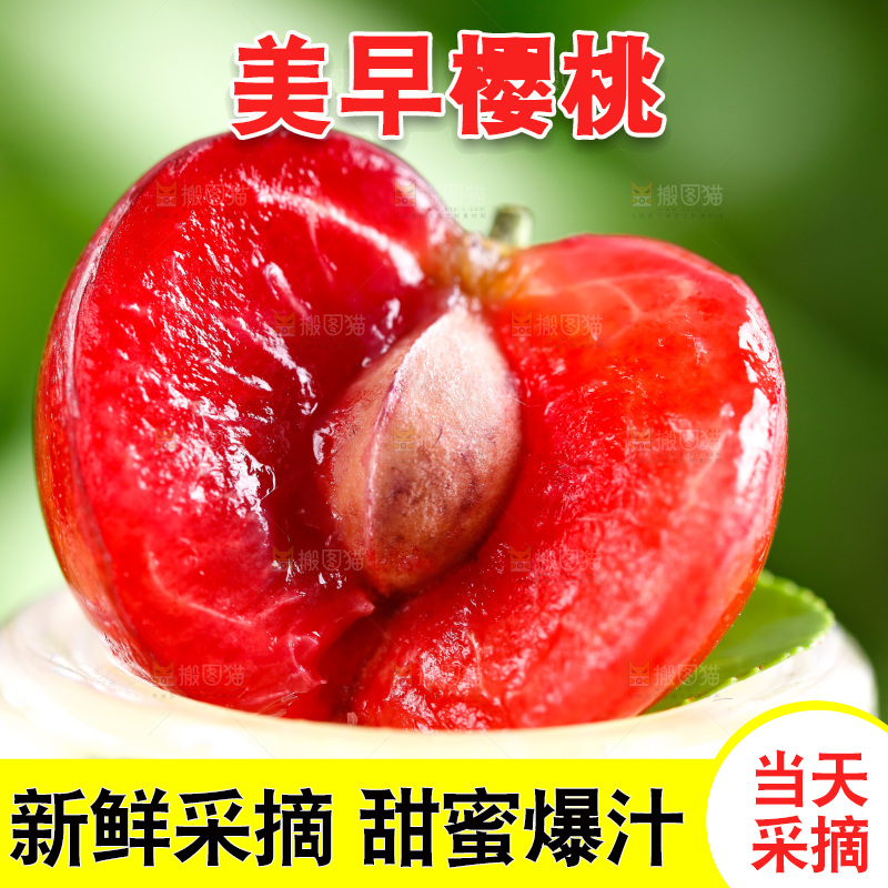浅底上的新鲜樱桃