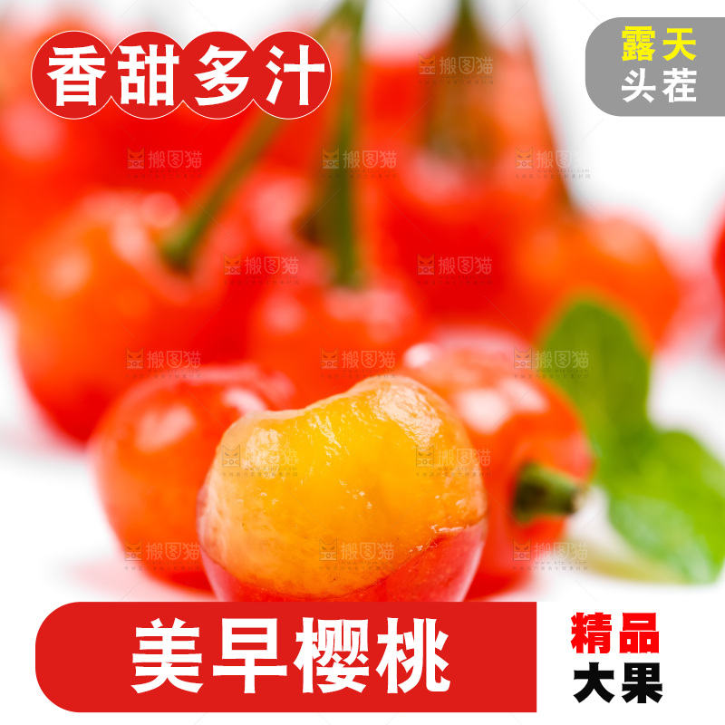 浅底上的新鲜樱桃