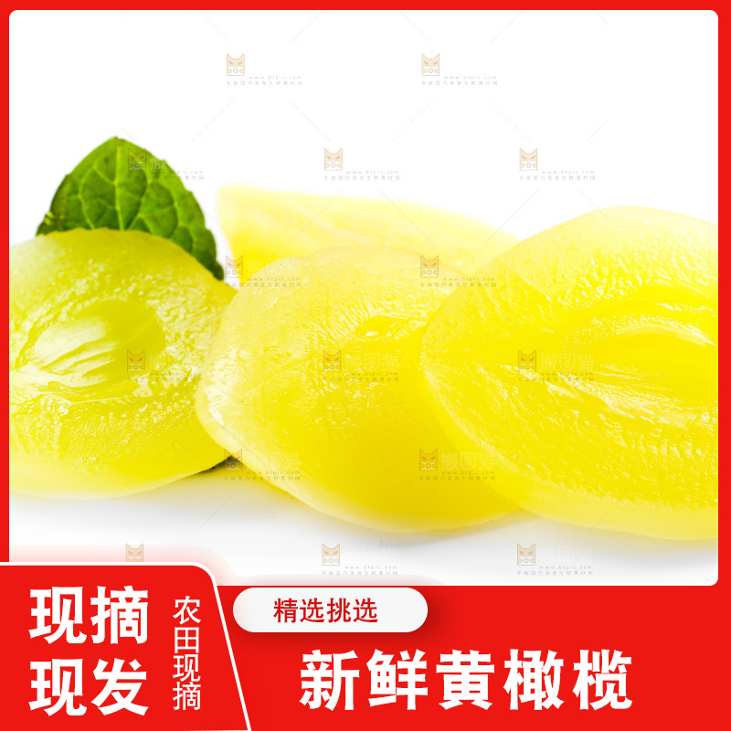 白底上的黄橄榄