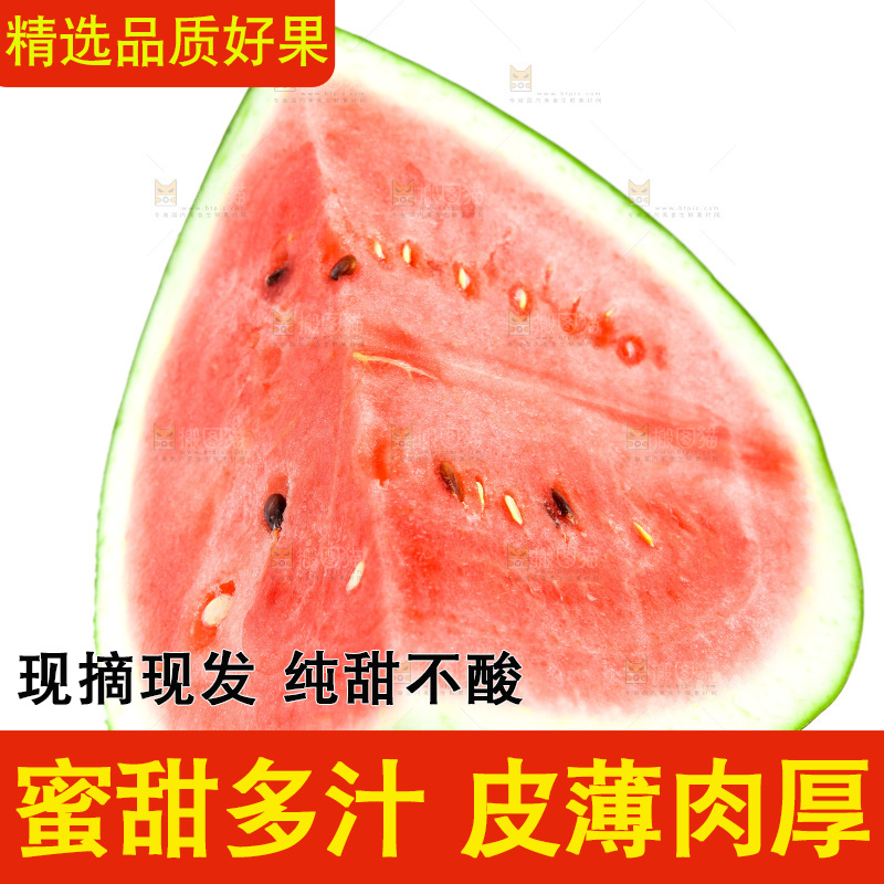 切开的麒麟西瓜放在白底上